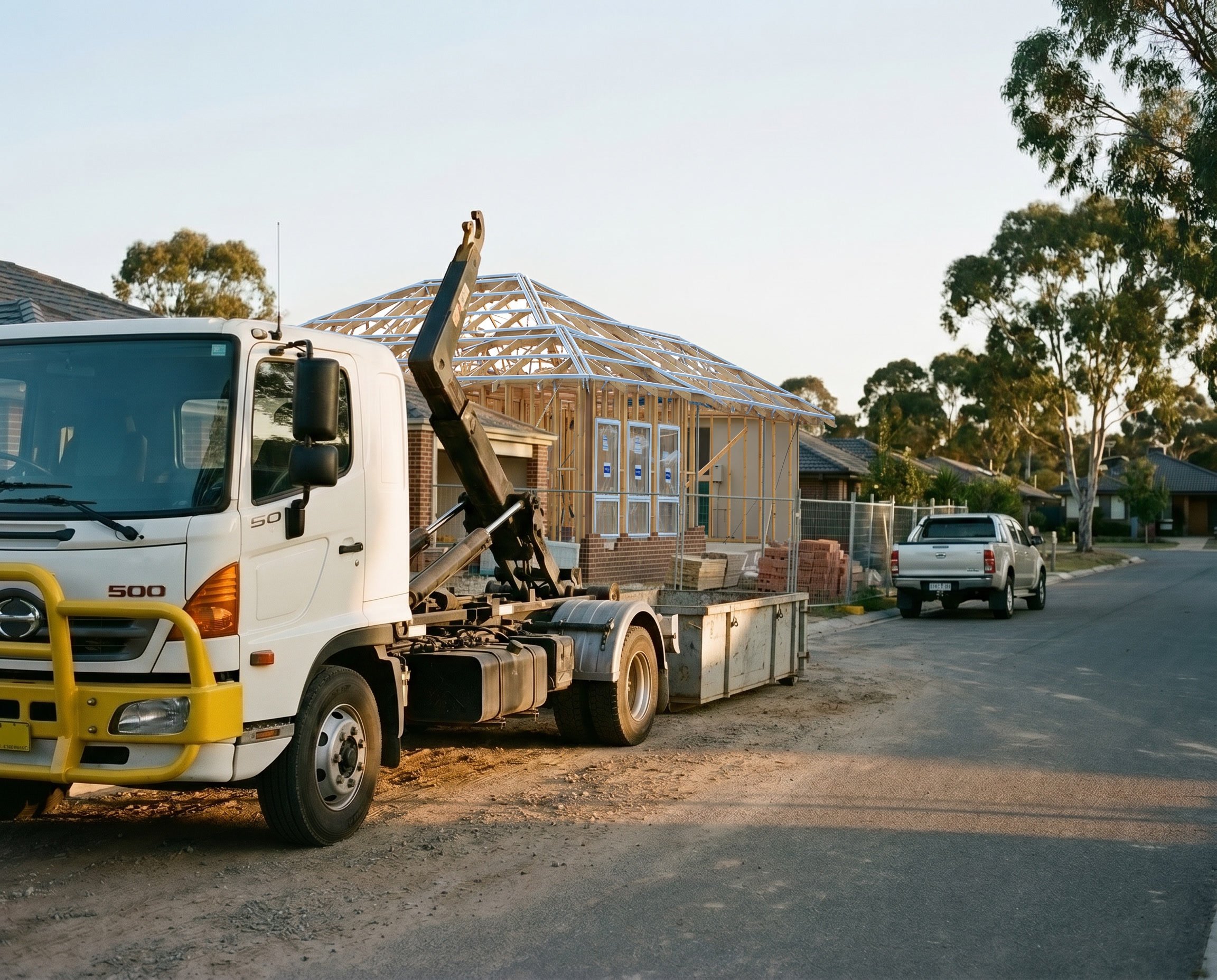 Australian tradie van and work site