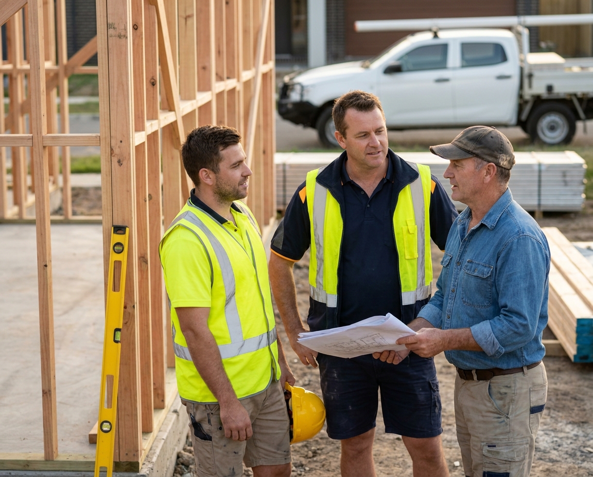 Australian tradie at work site